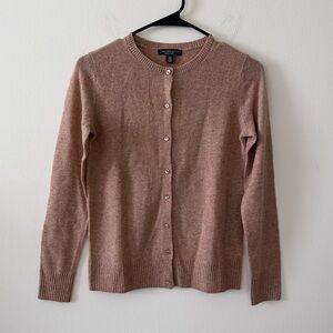 Saks fifth Avenue tan 100% cashmere button down sweater size XS